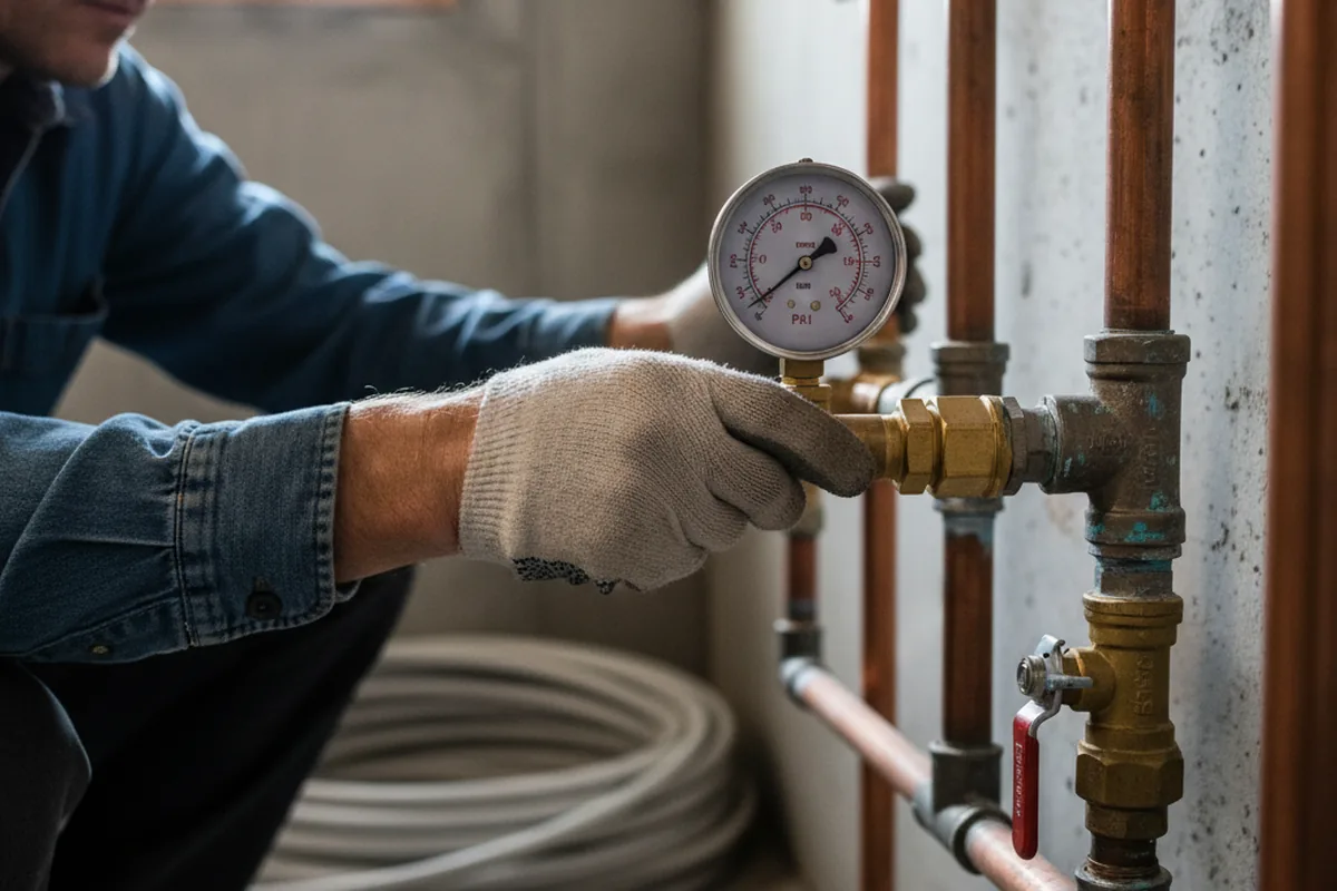 Pressure testing a repaired line during Water Line Repair in Tennille
